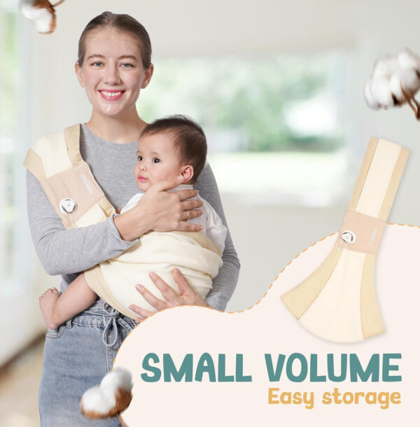 Baby Sling Carrier 8-30 lbs, Newborn Nursing, Toddler Carrier with Safety Buckle, Knob Tech Baby Closer, Adjustable Shoulder Strap, Portable and Lightweight (Gray)