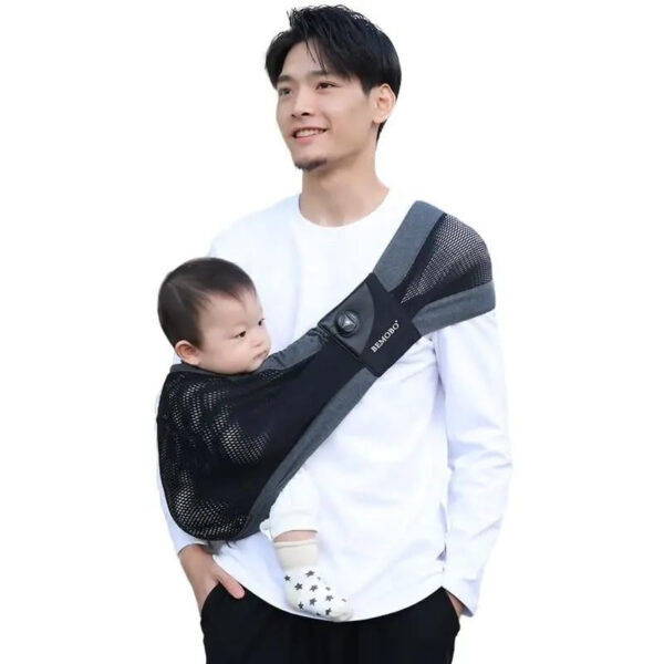 Baby Sling Carrier 8-30 lbs, Newborn Nursing, Toddler Carrier with Safety Buckle, Knob Tech Baby Closer, Adjustable Shoulder Strap, Portable and Lightweight (Gray)