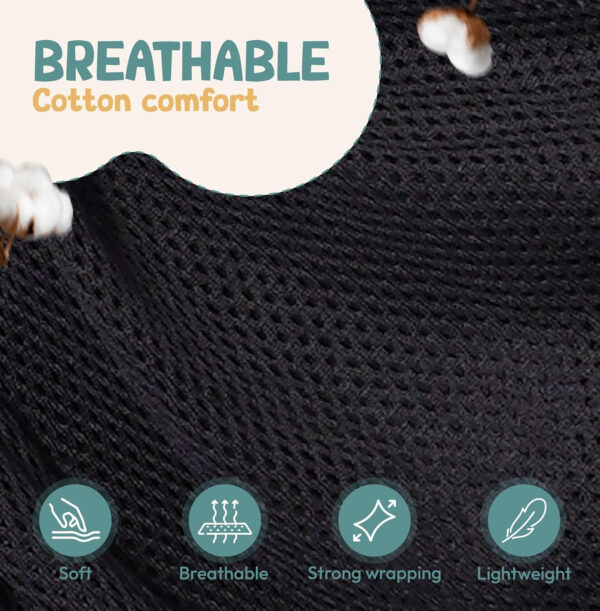 Baby Sling Carrier 8-30 lbs, Newborn Nursing, Toddler Carrier with Safety Buckle, Knob Tech Baby Closer, Adjustable Shoulder Strap, Portable and Lightweight (Gray)