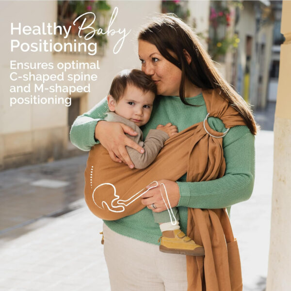 Boba Ring Sling Baby Carrier Newborn to Toddler - Lightweight & Breathable Baby Sling Carrier, Hip-Healthy Baby Carrier Sling, Baby Wrap Carrier for Front & Hip Carry, 8-35 lbs (Linen Rye)