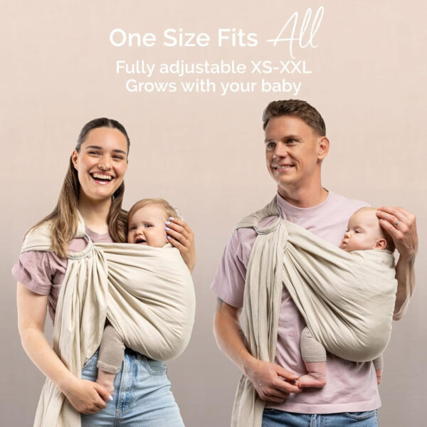 Boba Ring Sling Baby Carrier Newborn to Toddler - Lightweight & Breathable Baby Sling Carrier, Hip-Healthy Baby Carrier Sling, Baby Wrap Carrier for Front & Hip Carry, 8-35 lbs (Linen Rye)