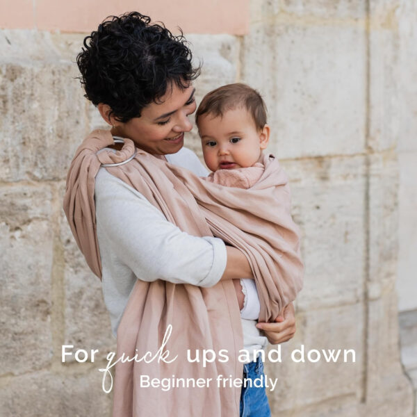 Boba Ring Sling Baby Carrier Newborn to Toddler - Lightweight & Breathable Baby Sling Carrier, Hip-Healthy Baby Carrier Sling, Baby Wrap Carrier for Front & Hip Carry, 8-35 lbs (Linen Rye)