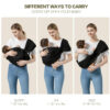 688a6b0a37a2af3887c1cf1b7a7e0e453fa9be0dea1b7a385b2c7.jpg Baby Sling Carrier, Toddler Sling Toddler Carrier with Wide Shoulder Strap, Lightweight Baby Carriers Newborn to Toddler Infant Wrap Carriers Perfect for Mom and Dad, Black