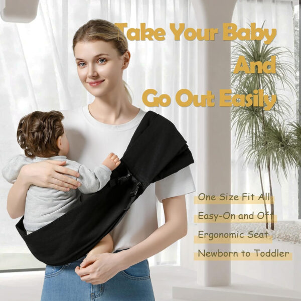 688a6b0b21622500a8220ba998b91bda50066dc7a77924ab53329.jpg Baby Sling Carrier, Toddler Sling Toddler Carrier with Wide Shoulder Strap, Lightweight Baby Carriers Newborn to Toddler Infant Wrap Carriers Perfect for Mom and Dad, Black
