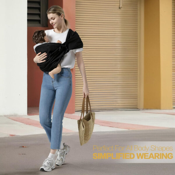 688a6b0d23912af90136ada088530075e1adb7c03fc7fbd113dd2.jpg Baby Sling Carrier, Toddler Sling Toddler Carrier with Wide Shoulder Strap, Lightweight Baby Carriers Newborn to Toddler Infant Wrap Carriers Perfect for Mom and Dad, Black