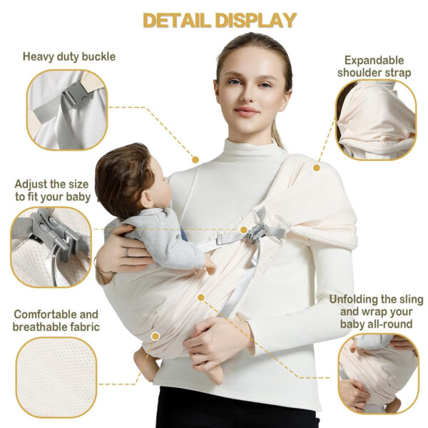 688a6b112bc666dde7ec30b47a0eca83fa1d15098cdfb10e25944.jpg Baby Sling Carrier, Toddler Sling Toddler Carrier with Wide Shoulder Strap, Lightweight Baby Carriers Newborn to Toddler Infant Wrap Carriers Perfect for Mom and Dad, Black