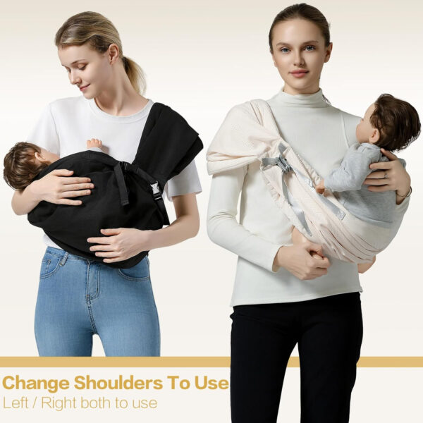 688a6b1680f0d0eb8cac2ecfc4f29a0e226c0efc37845b2f796e0.jpg Baby Sling Carrier, Toddler Sling Toddler Carrier with Wide Shoulder Strap, Lightweight Baby Carriers Newborn to Toddler Infant Wrap Carriers Perfect for Mom and Dad, Black