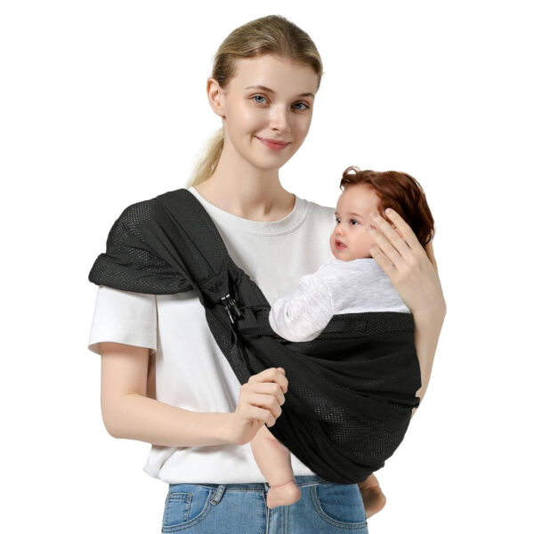 688a6b178e252ef90d6b66afd7f4993fe59204675294e44913c68.jpg Baby Sling Carrier, Toddler Sling Toddler Carrier with Wide Shoulder Strap, Lightweight Baby Carriers Newborn to Toddler Infant Wrap Carriers Perfect for Mom and Dad, Black