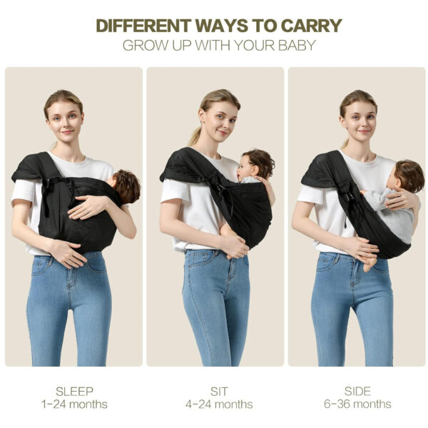 688a6b1cdb962d6c729980742506976d7f5af90790c83508a638f.jpg Baby Sling Carrier, Toddler Sling Toddler Carrier with Wide Shoulder Strap, Lightweight Baby Carriers Newborn to Toddler Infant Wrap Carriers Perfect for Mom and Dad, Black