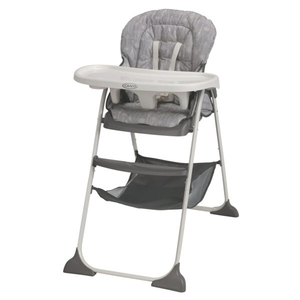 Graco Slim Snacker High Chair, Ultra Slim, Fast-Folding, Multiple Recline Positions, Comfortable Feeding, Whisk