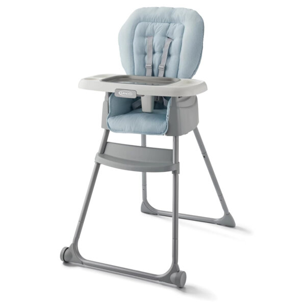 Graco Slim Snacker High Chair, Ultra Slim, Fast-Folding, Multiple Recline Positions, Comfortable Feeding, Whisk