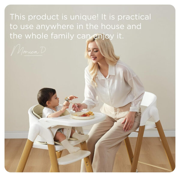 High Chair for Babies and Toddlers Adjustable Foldable Convertible 5 Point Harness Easy Clean Wood-Printed Metal with Removable Tray Baby Highchair for Family (Black&Walnut Wood-Printed Metal)