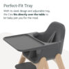 UPPAbaby Ciro High Chair/Sleek, Easy-to-Clean Design/Perfect-Fit Tray to Bring Baby to Table/Patent-Pending Harness/Dual-Position, 180-Degree Rotating Footrest/Chloe (Grey/Rubberwood)