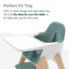 UPPAbaby Ciro High Chair/Sleek, Easy-to-Clean Design/Perfect-Fit Tray to Bring Baby to Table/Patent-Pending Harness/Dual-Position, 180-Degree Rotating Footrest/Chloe (Grey/Rubberwood)