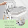 Convertible High Chairs for Babies and Toddlers, Height Adjustable Baby High Chair, High Chair with Removable Tray, Adjustable Backrest and Pedal, Portable Baby Dinning Chair with Lockable Wheels