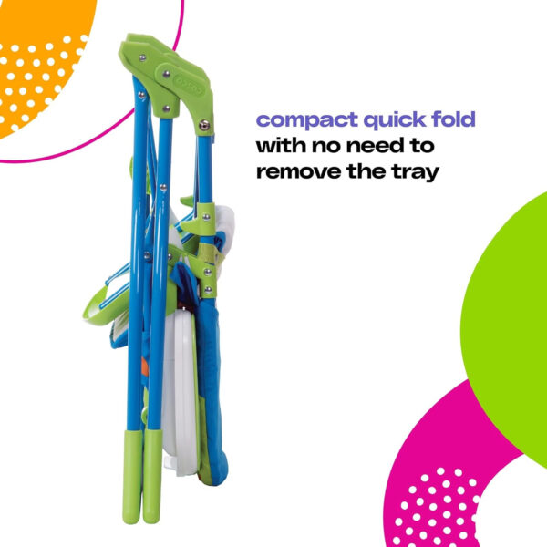 Cosco Kids Simple Fold Folding High Chair for Babies and Toddlers (from 6 Months to 50 lbs) Simple Fold Deluxe with 3-Position Tray, Portable High Chair, Monster Syd