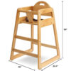 Wooden High Chair for Baby & Toddler – Restaurant-Style Stackable HighChair with Commercial Grade Solid Wood for Dining Table & Kitchen – Compact & Portable Design for Home & Restaurant Use -Natural