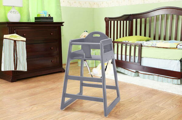 Wooden High Chair for Baby & Toddler – Restaurant-Style Stackable HighChair with Commercial Grade Solid Wood for Dining Table & Kitchen – Compact & Portable Design for Home & Restaurant Use -Natural