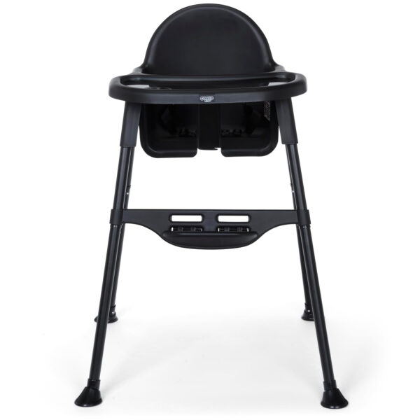 Cosco Kids Canteen High Chair Lightweight Portable Baby Feeding Chair with Adjustable Tray, Easy to Clean, Kitchen or Dining Use, Toddlers Up to 33 lbs, Mono Black