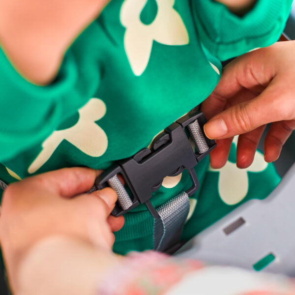 Cosco Kids Canteen High Chair Lightweight Portable Baby Feeding Chair with Adjustable Tray, Easy to Clean, Kitchen or Dining Use, Toddlers Up to 33 lbs, Mono Black