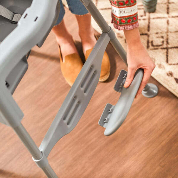 Cosco Kids Canteen High Chair Lightweight Portable Baby Feeding Chair with Adjustable Tray, Easy to Clean, Kitchen or Dining Use, Toddlers Up to 33 lbs, Mono Black