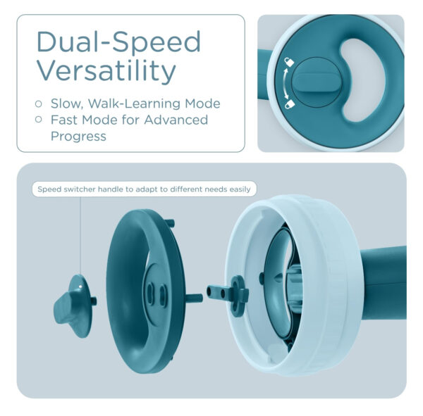 KÜB Montessori Baby Walker - Interactive Push Toy for Toddlers Learning to Walk with Soft Music & Lights, Adjustable Speed & Non-Slip Wheels, Educational Activity Center