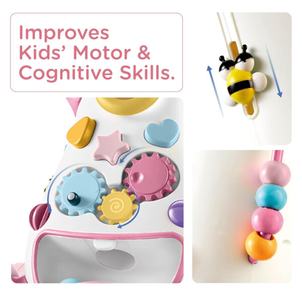 KÜB Montessori Baby Walker - Interactive Push Toy for Toddlers Learning to Walk with Soft Music & Lights, Adjustable Speed & Non-Slip Wheels, Educational Activity Center