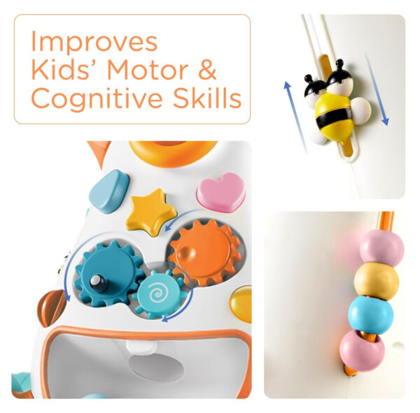 KÜB Montessori Baby Walker - Interactive Push Toy for Toddlers Learning to Walk with Soft Music & Lights, Adjustable Speed & Non-Slip Wheels, Educational Activity Center