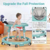 Baby Walker Foldable with 9 Adjustable Heights, Baby Walker with Wheels Portable, Infant Toddler Walker for Baby Boy Girls 6-18 Months