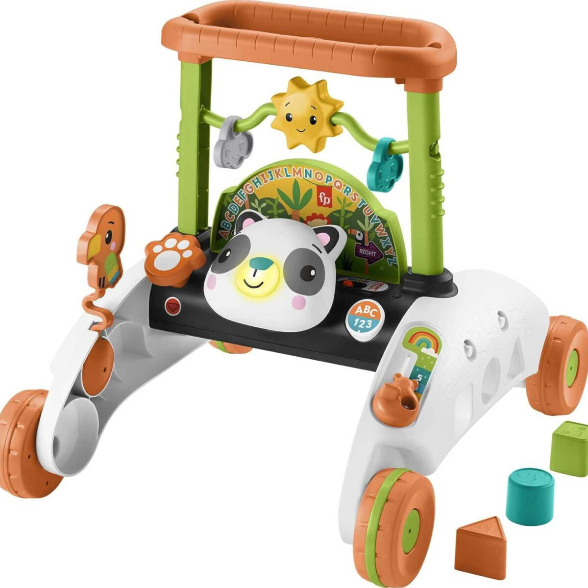 Fisher-Price Baby & Toddler Toy 2-Sided Steady Speed Panda Walker with Smart Stages Learning & Blocks for Ages 6+ Months