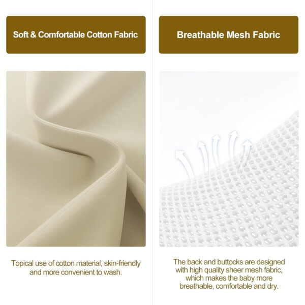 3-in-1 Portable Baby Bouncer & Rocker Chair for Newborn to Toddler - 4 Adjustable Recline Positions, Breathable Cotton Fabric, Natural Vibration, Supports Up to 33 lbs (Oatmeal Khaki)