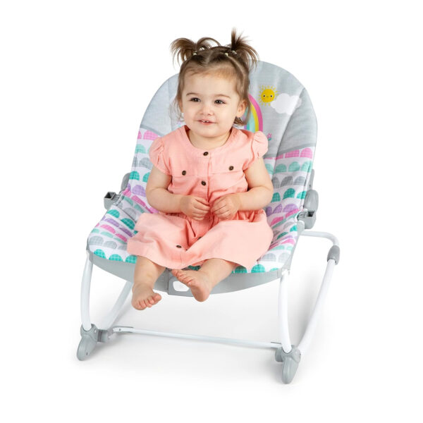 Bright Starts Wild Vibes Infant to Toddler Rocker with Vibrations, Unisex, Newborn +