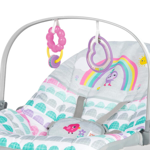 Bright Starts Wild Vibes Infant to Toddler Rocker with Vibrations, Unisex, Newborn +
