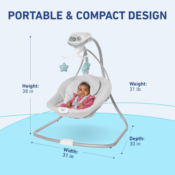 Graco DuetConnect LX Seat & Bouncer, Multi-Direction Seat, Multiple Swinging Speeds, Easily Portable, Redmond