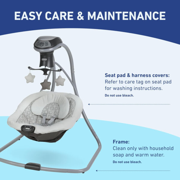 Graco DuetConnect LX Seat & Bouncer, Multi-Direction Seat, Multiple Swinging Speeds, Easily Portable, Redmond