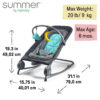 Summer Infant 2-in-1 Bouncer & Rocker Duo (Heather Gray) Convenient and Portable Rocker and Bouncer for Babies Includes Soft Toys and Soothing Vibrations