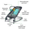 Summer Infant 2-in-1 Bouncer & Rocker Duo (Heather Gray) Convenient and Portable Rocker and Bouncer for Babies Includes Soft Toys and Soothing Vibrations