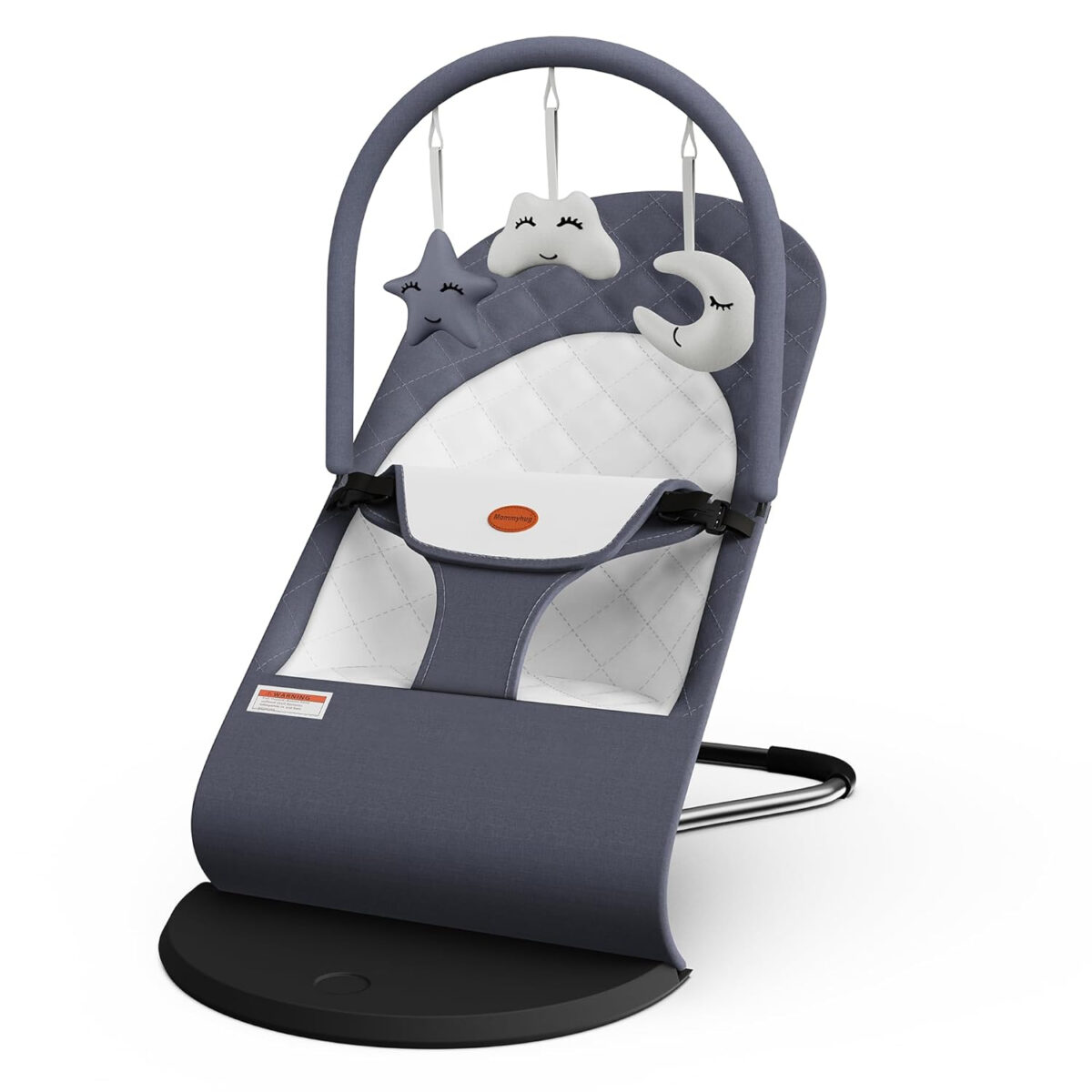 Portable Baby Bouncer Seat for Infants, 0-18 Months, 3 Modes of Use with Rocker & Stationary Options, Ergonomic Infant Chair with Hanging Toys, Baby Shower Gifts – Grey