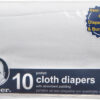 Gerber Unisex Baby Boys Girls Birdseye Prefold Cloth Diapers Multipack White 3-Ply 10 Pack