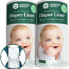 Naturally Nature Disposable Cloth Diaper Liners, Unscented, Fragrance-Free, Chlorine Free Diaper Inserts - 200 Count - (2 Rolls, 100 Sheets per Roll)