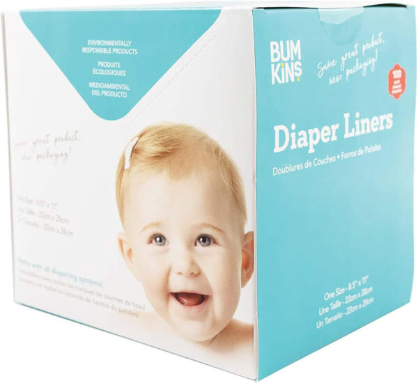 688a76836510dcd7e8e0c4f628c731343a490e95dd3032c236cf7.jpg Bumkins Disposable Cloth Fabric Diaper Liner, Biodegradable, Neutral, 100 Count (Pack of 1)