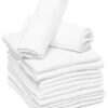 RUVANTI 10 Pack Birdseye Flat-Fold Cloth Diapers for Babies, 100% Cotton Extra Large Reusable Diapers 24x24 Inches, Baby Burp Cloths