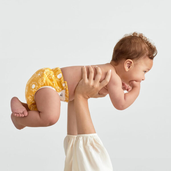 Honest Hybrid Cloth Diaper Covers with Pocket-Sling, Large (22-40 lbs), Stops Nighttime Leaks, Use with Boosties Disposable Diaper Pad or Reusable Insert, 3 Pack of Cotton Muslin Covers