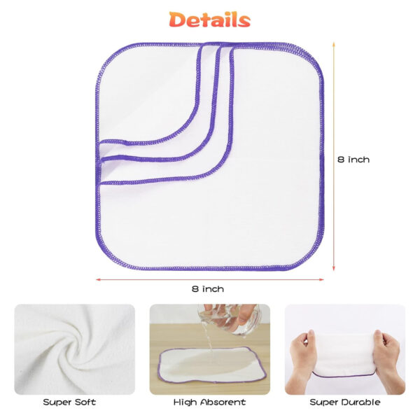 54 Packs Flannel Reusable Baby Wipes Cloth Wipes with Blue Wipes Dispenser, Reusable & Natural Skin-friendly Cloth Baby Wipes, Body Face Hand Washcloth Essential for Cloth Diapers