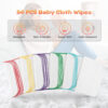 54 Packs Flannel Reusable Baby Wipes Cloth Wipes with Blue Wipes Dispenser, Reusable & Natural Skin-friendly Cloth Baby Wipes, Body Face Hand Washcloth Essential for Cloth Diapers