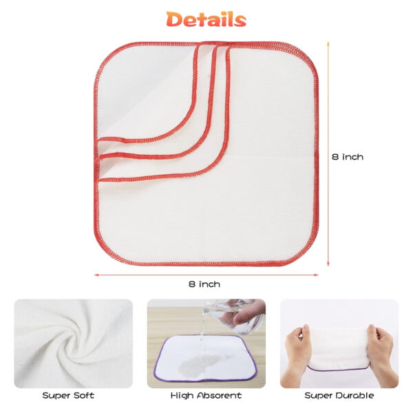 54 Packs Flannel Reusable Baby Wipes Cloth Wipes with Blue Wipes Dispenser, Reusable & Natural Skin-friendly Cloth Baby Wipes, Body Face Hand Washcloth Essential for Cloth Diapers