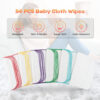 54 Packs Flannel Reusable Baby Wipes Cloth Wipes with Blue Wipes Dispenser, Reusable & Natural Skin-friendly Cloth Baby Wipes, Body Face Hand Washcloth Essential for Cloth Diapers