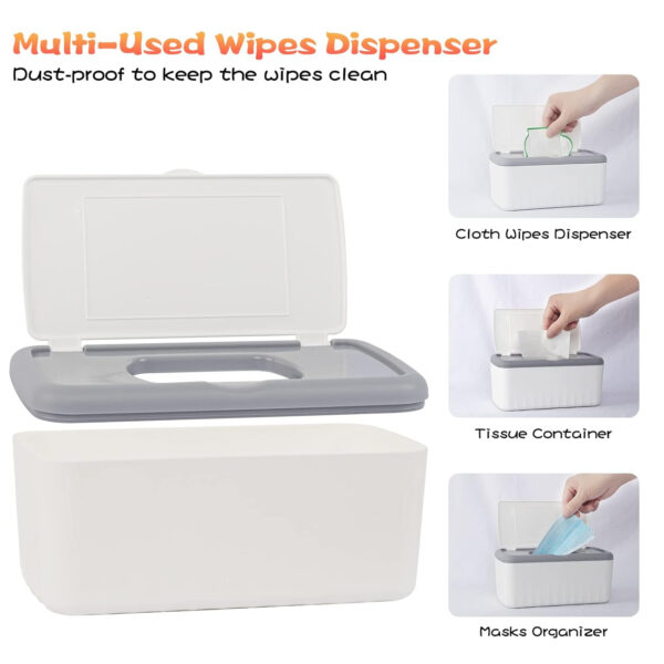 54 Packs Flannel Reusable Baby Wipes Cloth Wipes with Blue Wipes Dispenser, Reusable & Natural Skin-friendly Cloth Baby Wipes, Body Face Hand Washcloth Essential for Cloth Diapers