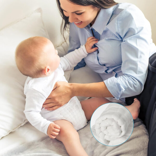 Max Shape 6 Pack Wearable Cotton Cloth Dipper Pants for Baby Girls and Boys,Adjustable Cotton Diaper 13 Layers