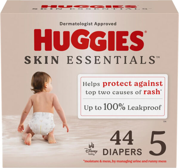688a77cc32529a0587d51871dd53d25cdbdbc6e88cd57b3fdce82.jpg Huggies Size 1 Diapers, Skin Essentials Baby Diapers, Size 1 (8-14 lbs), 204 Count (3 Packs of 68), Packaging May Vary